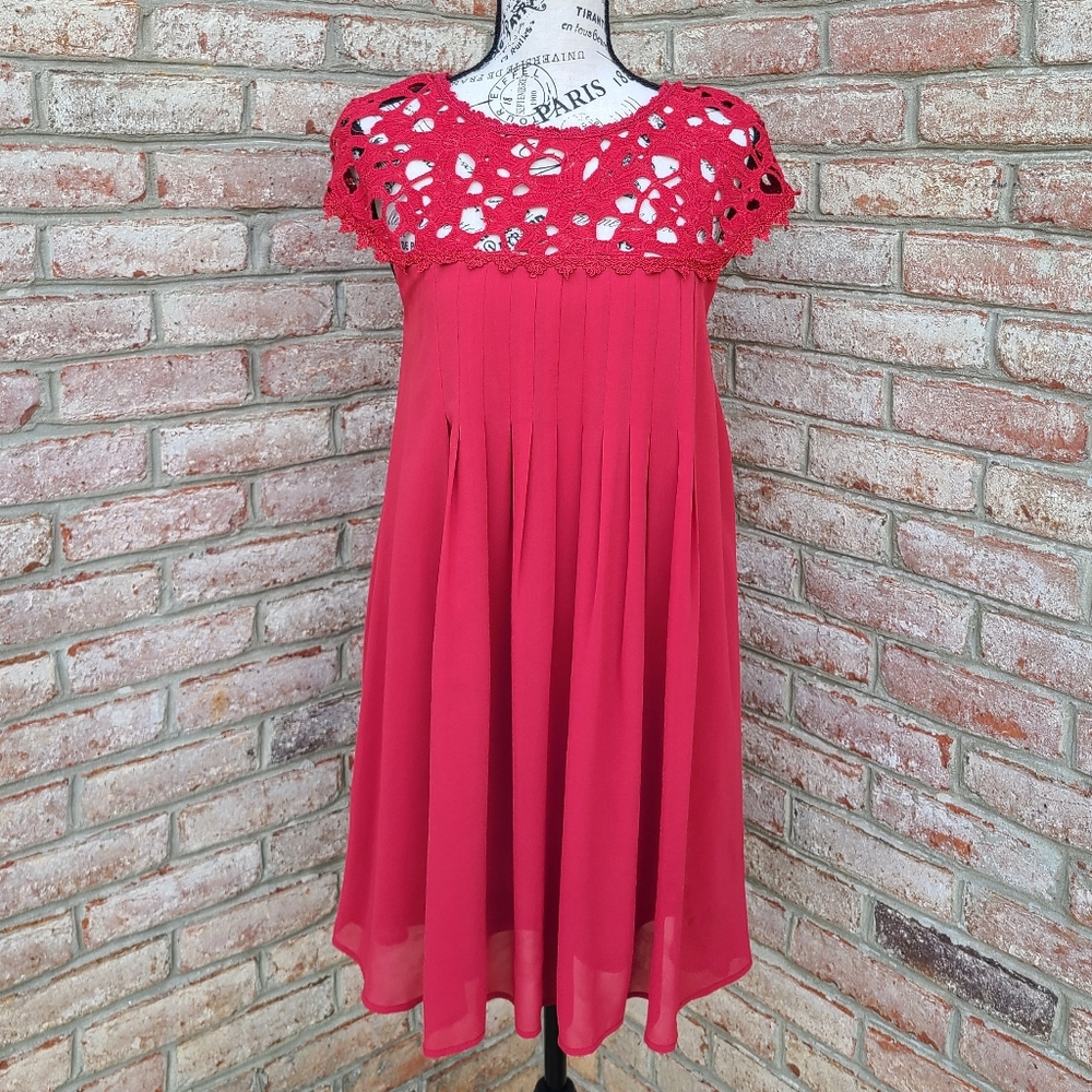 Altar'd State Crochet Swing Shift Dress Pink Small - Picture 1 of 4